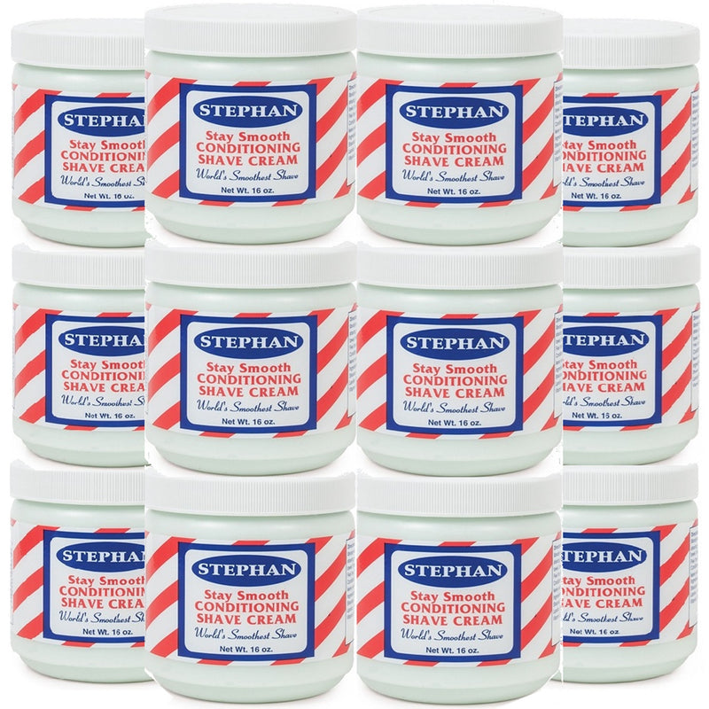 Stephan Stay Smooth Conditioning Shave Cream 16 oz - 12 Pack (Bulk)
