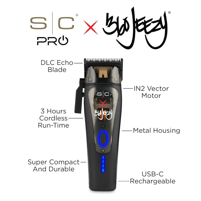 Stylecraft X 360 Jeezy Professional Cordless Clipper With IN2 Vector Motor #SC614B