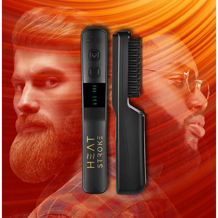 Stylecraft Heat Stroke Cordless Beard and Hair Styling Hot Brush Black with Cool Touch Tips #SCHSWBB