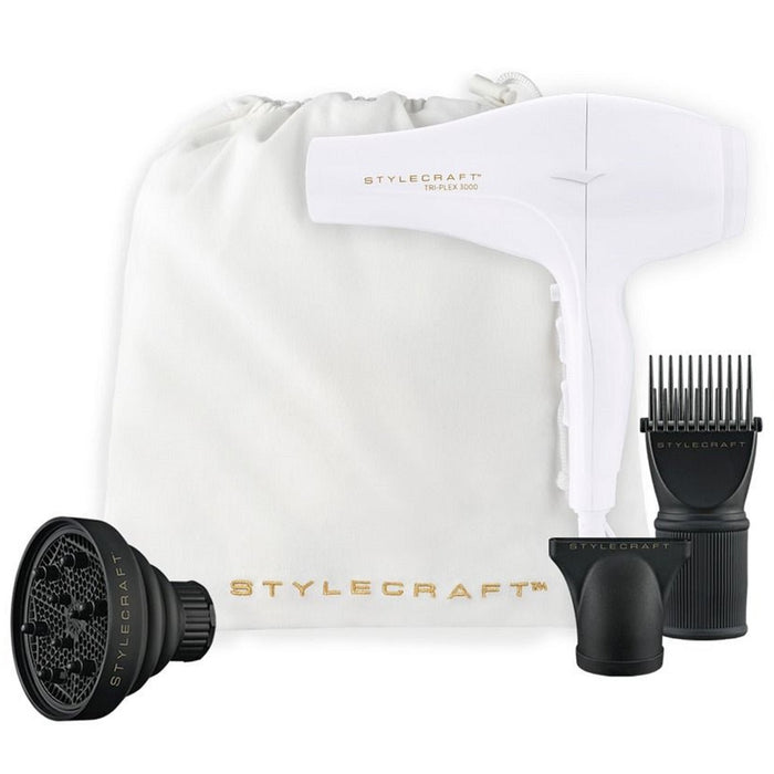 Stylecraft Tri-Plex 3000 Professional Dryer - White #SCTP3000W