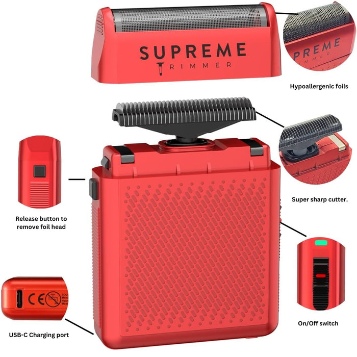 Supreme Solo Mens Single Foil Shaver #STF101/RED