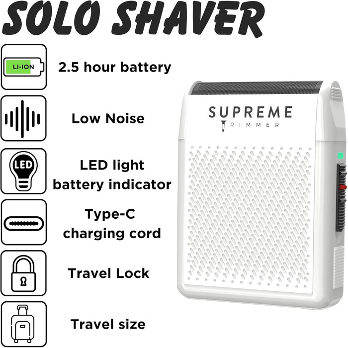 Supreme Solo Mens Single Foil Shaver #STF101/WHT