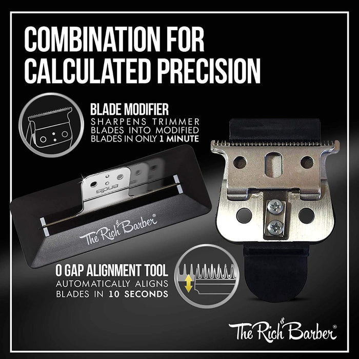 The Rich Barber Pro Barber Tools Set: Blade Modifier + Blade Setter (Compatible with GTX Deep Tooth)