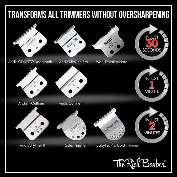 The Rich Barber Pro Barber Tools Set: Blade Modifier + Blade Setter (Compatible with Andis Outliner)