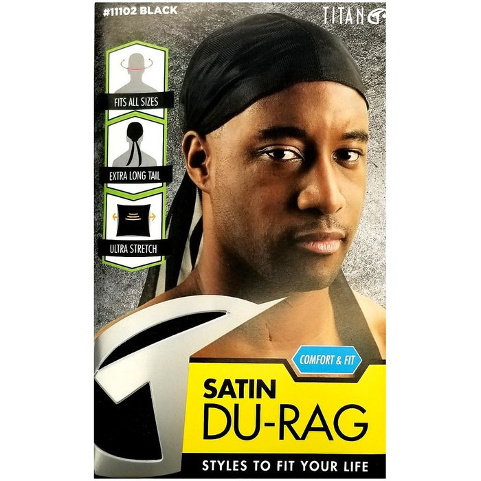 Titan Satin Du-Rag Black #11102