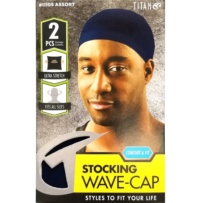 Titan Stocking Wave Cap 2 Pcs Assorted #11105