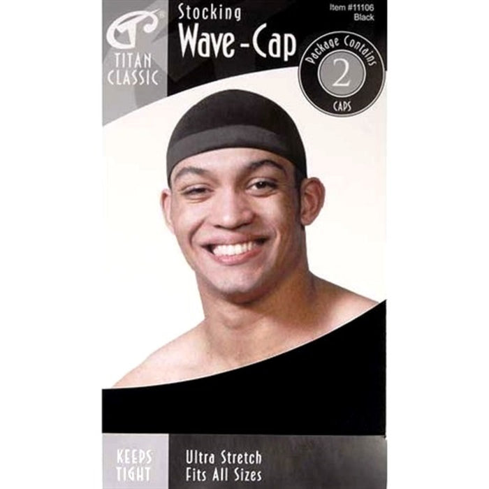 Titan Stocking Wave Cap 2 Pcs Black #11106