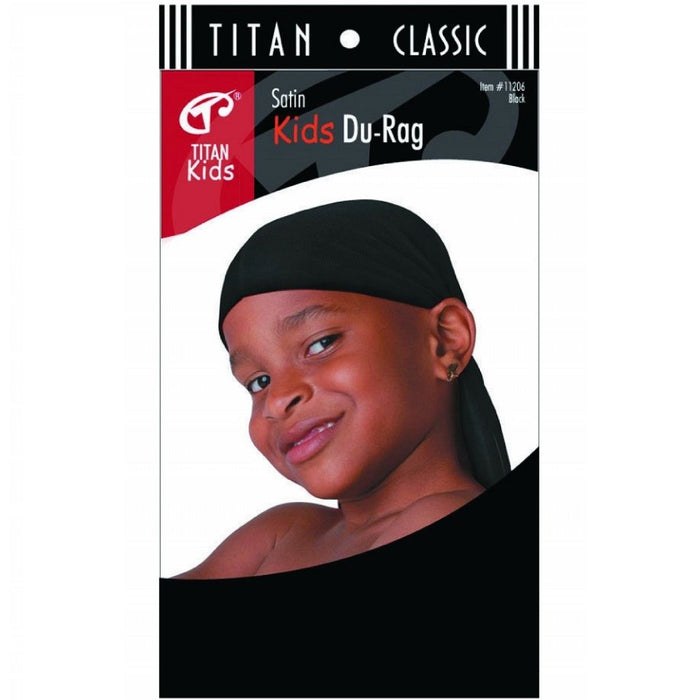 Titan Kids Satin Du-Rag Black #11206