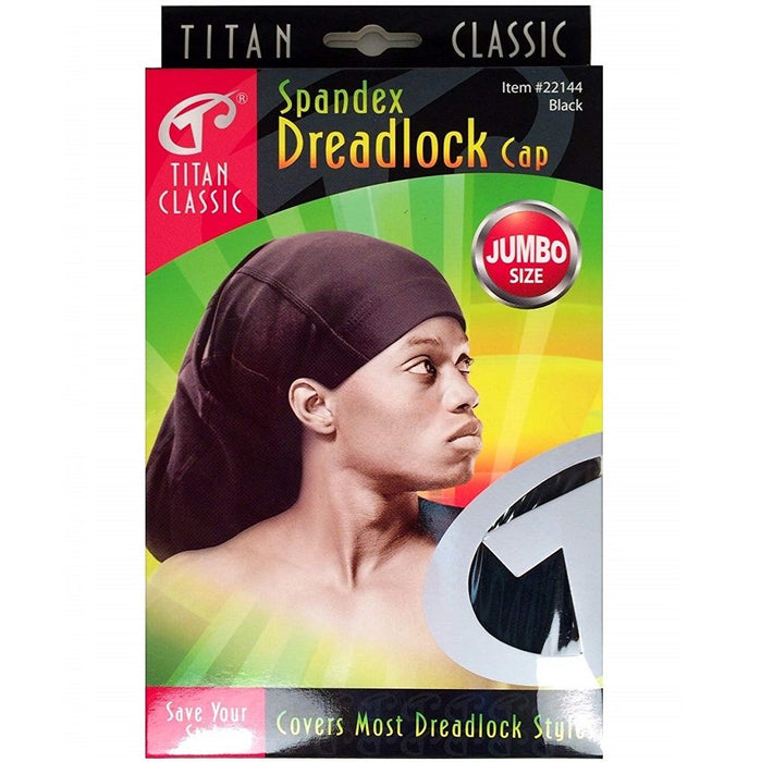 Titan Spandex Dreadlock Cap Jumbo Black #22144