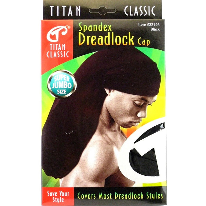 Titan Spandex Dreadlock Cap Super Jumbo Black #22146