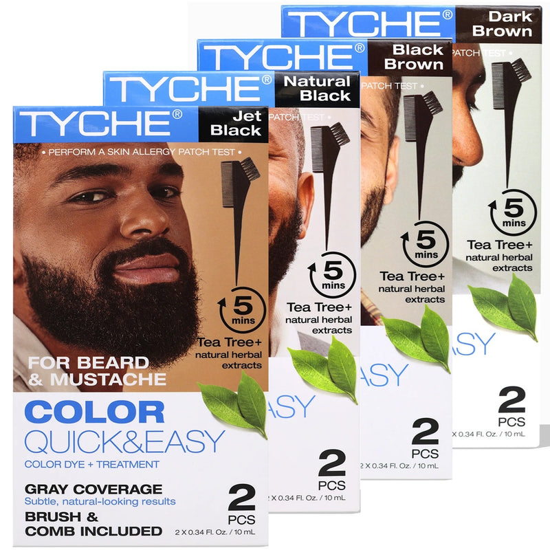 Tyche Color Quick & Easy Permanent Beard & Mustache Color [4 Color Options]