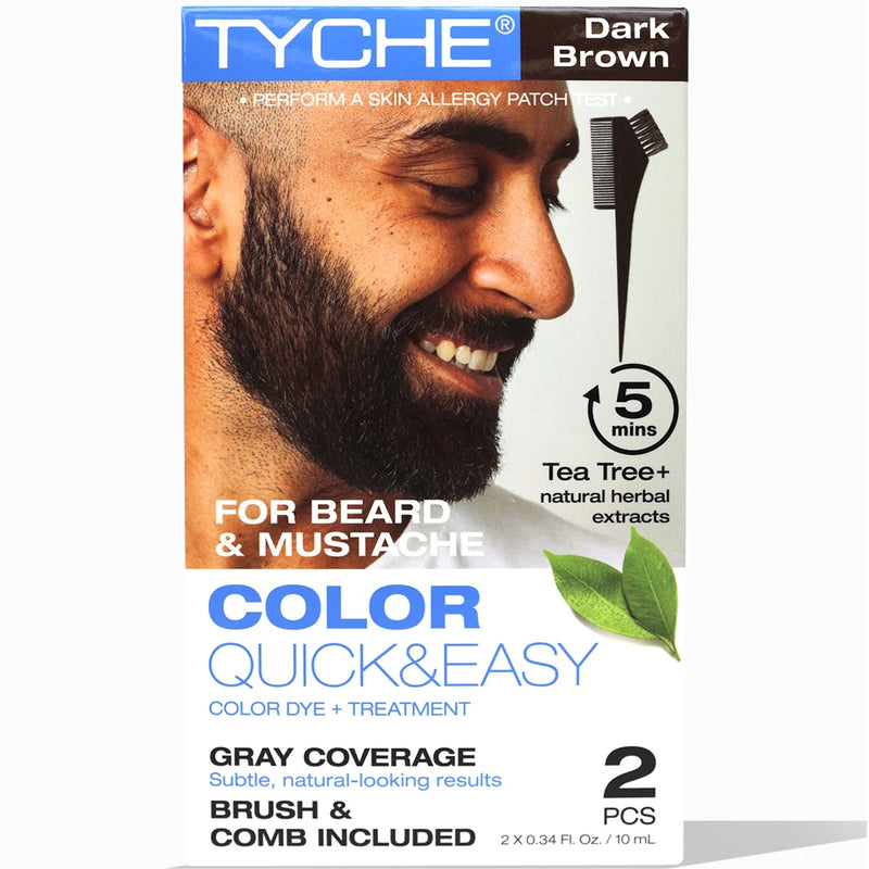 Tyche Color Quick & Easy Permanent Beard & Mustache Color [4 Color Options]