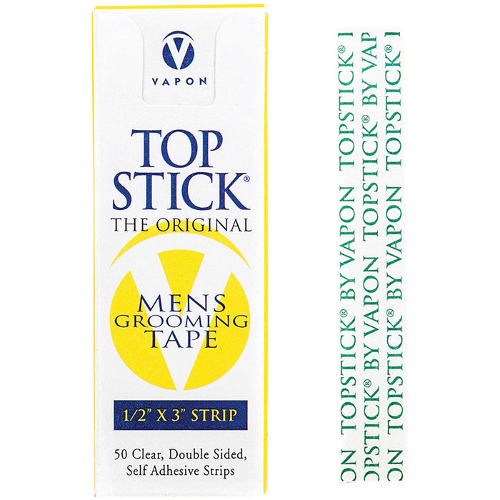 Vapon Topstick Mens Grooming Tape [1/2" x 3"] 50 Strips #TS1/2 50