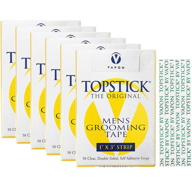 Vapon Topstick Mens Grooming Tape [1" x 3"] 50 Strips #TS150 - 6 Pack (Bulk)