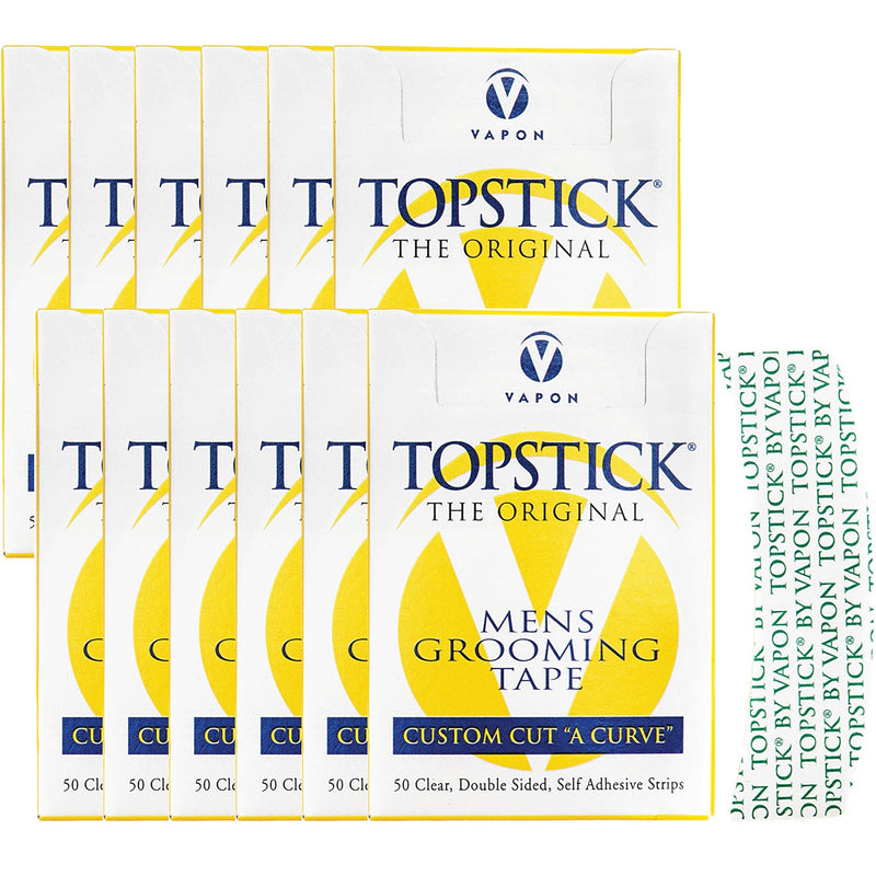 Vapon Topstick Mens Grooming Tape [Custom "A" Curve] 50 Strips #TSC50 - 12 Pack (Bulk)