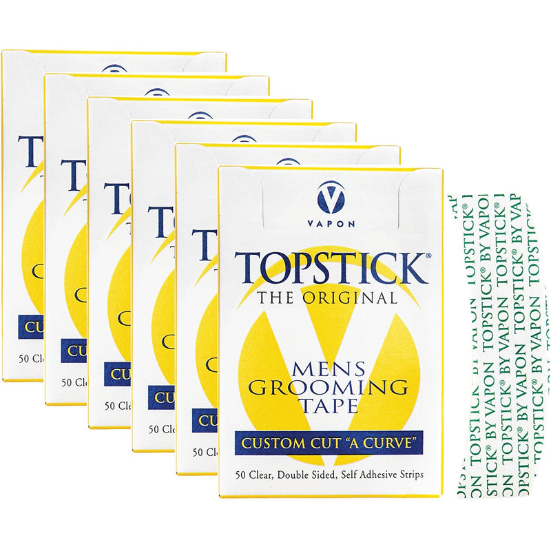 Vapon Topstick Mens Grooming Tape [Custom "A" Curve] 50 Strips #TSC50 - 6 Pack (Bulk)