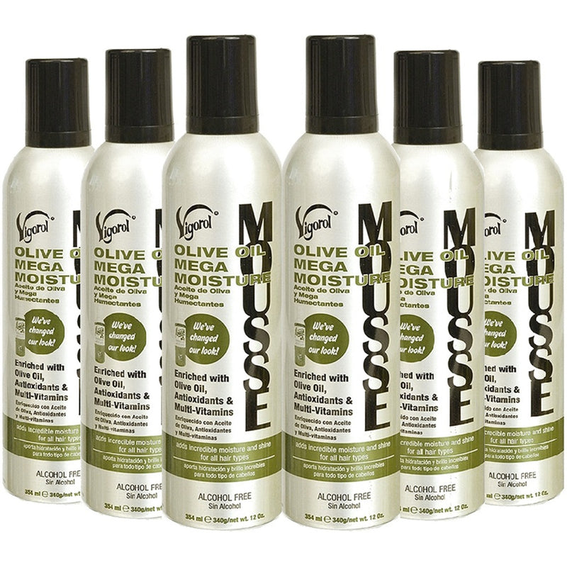 Vigorol Olive Oil Mega Moisture Mousse 12 oz - 6 Pack (Bulk)