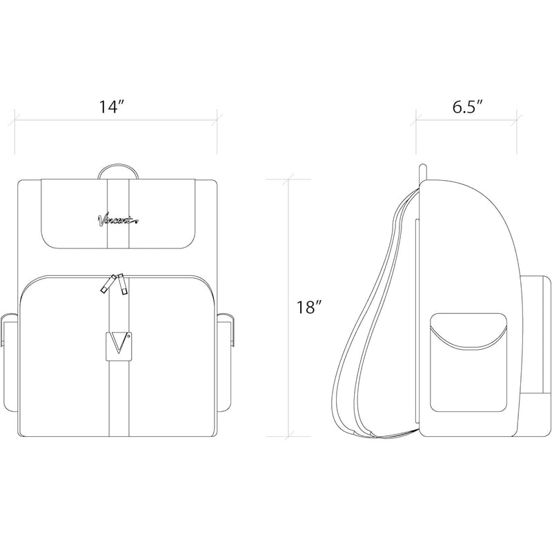 Vincent Backpack Vegan Leather - Brown #VT10308
