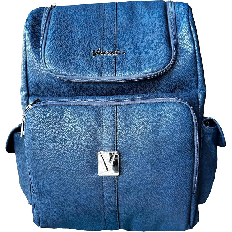Vincent Backpack Vegan Leather - Navy #VT10307