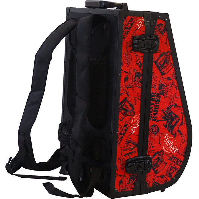 Vincent Hard Shell Backpack Nostalgic Red #VT10402