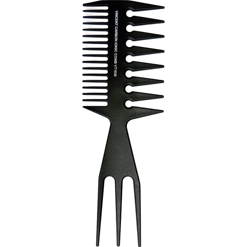 Vincent Carbon Ionic 3-IN-1 Comb 8" #VT1636