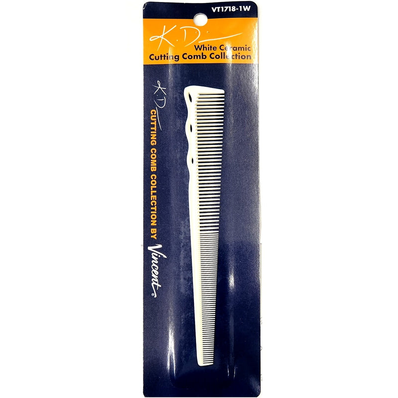 Vincent Ceramic 7" Narrow Tapering Comb - White #VT1718-1W