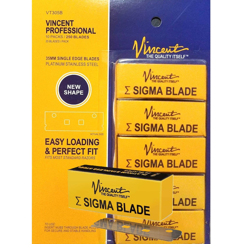 Vincent Signa 35mm Single Edge 250 Blades #VT305B [25 Blades x 10 Pack]
