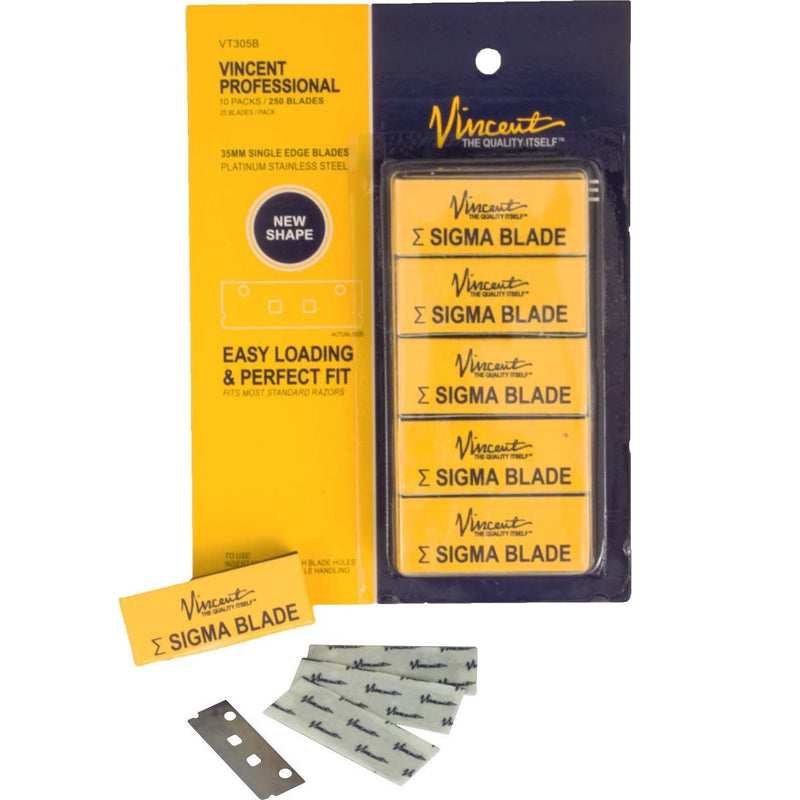 Vincent Weasel Razor with Free 250 Sigma Blades - Jet Black #VT403