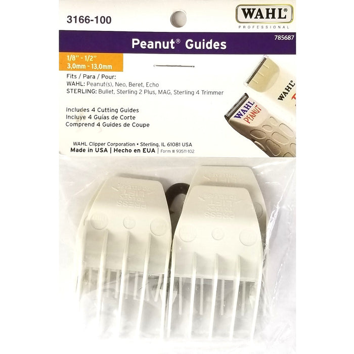 Wahl Peanut Cutting Guides - White #3166-100