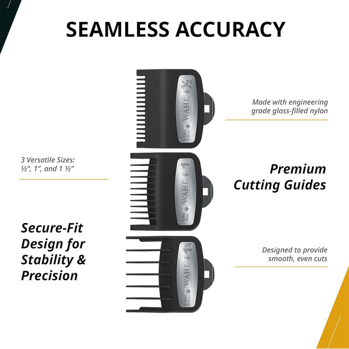 Wahl Premium Cutting Guides 3 Pcs Set [#1/2, #1, #1-1/2] #3354-5001