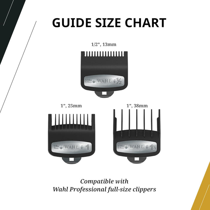 Wahl Premium Cutting Guides 3 Pcs Set [#1/2, #1, #1-1/2] #3354-5001