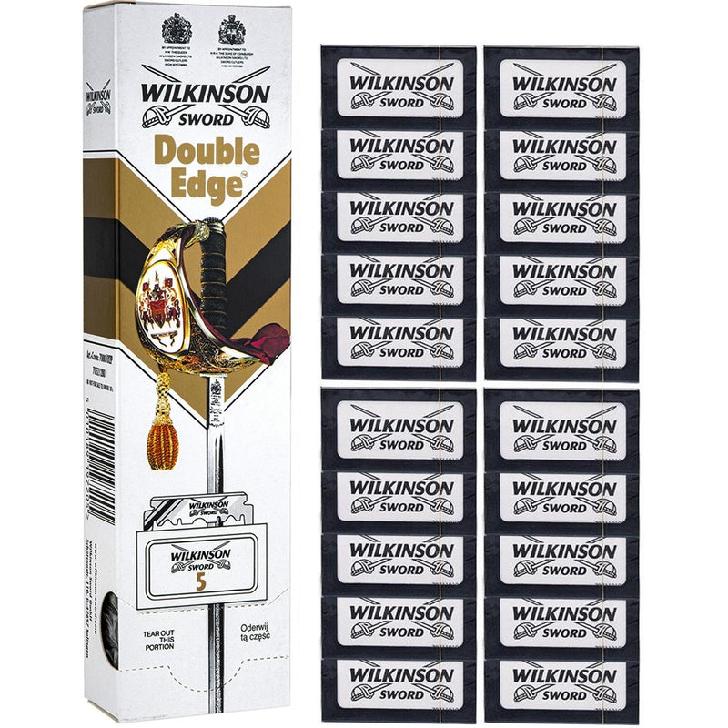 Wilkinson Sword Classic Double Edge Razor 600 Blades (Pillar Pack) - 100 Blades x 6 Pack (Bulk)