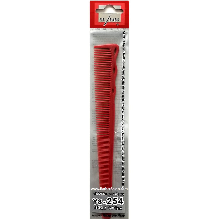 YS Park 7.4" Short Hair Design Comb Flex Shape Memory - Red #YS-254