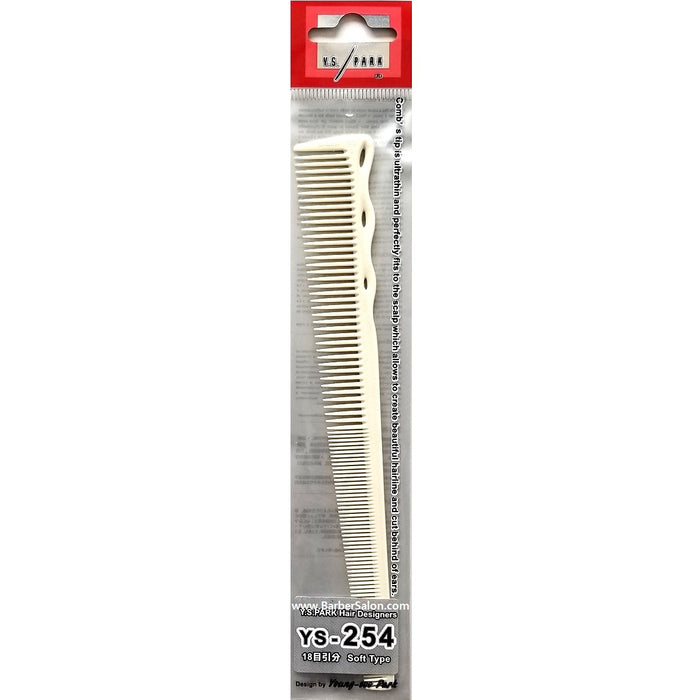 YS Park 7.4" Short Hair Design Comb Flex Shape Memory - White #YS-254