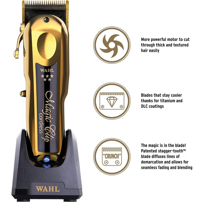 Wahl 5 Star Gold Cordless Magic Clip Clipper #8148-700